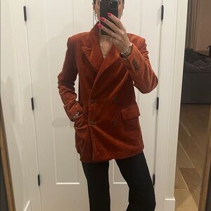 Velvet ribbed blazer